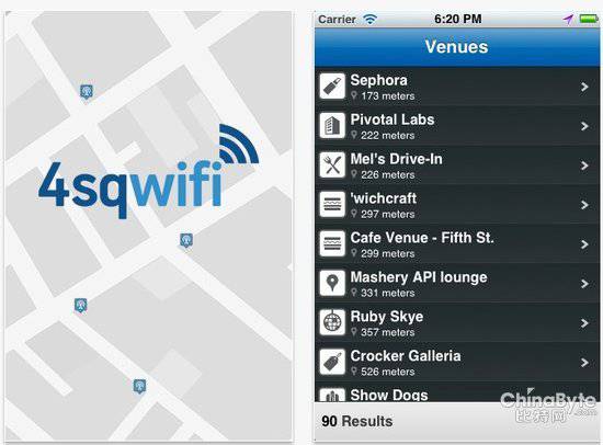 4sqwifi利用Foursquare API帮用户找免费WiFi