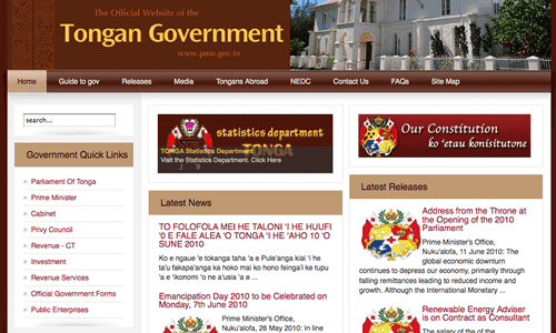 Tonga Uses Joomla 汤加国家官方网站使用Joomla-外贸网站建设专家新龙翻译