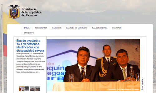 President of Ecuador Uses Joomla President of Ecuador Uses Joomla