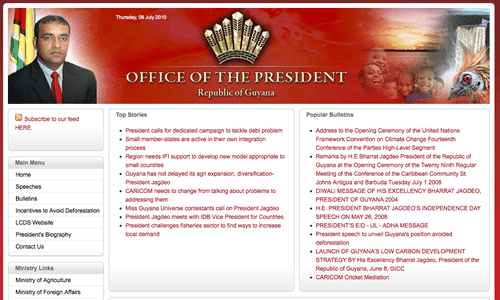 President of Guyana Uses Joomla President of Guyana Uses Joomla