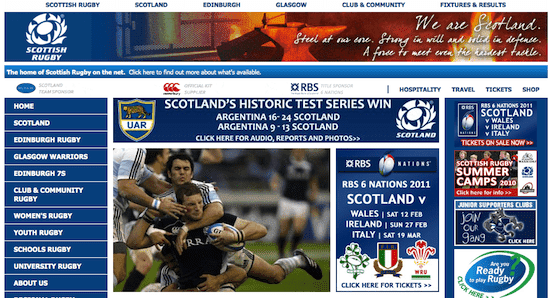 苏格兰橄榄球联盟网站使用Joomla-外贸网站建设专家新龙翻译