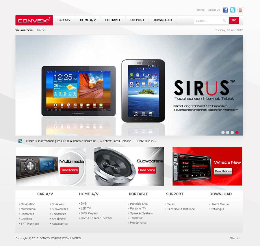 车载DVD，导航仪及家庭影院外贸企业网站设计欣赏-外贸网站建设专家新龙制作