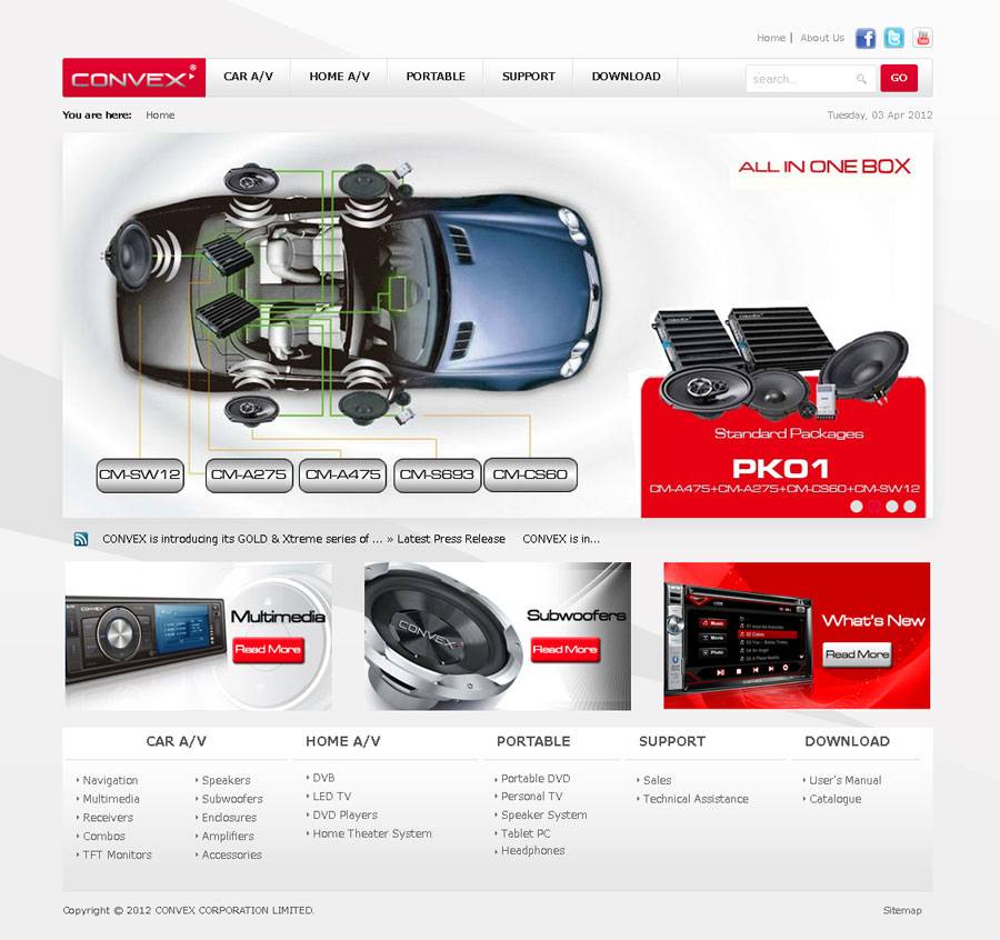 车载DVD，导航仪及家庭影院外贸企业网站设计欣赏-外贸网站建设专家新龙制作