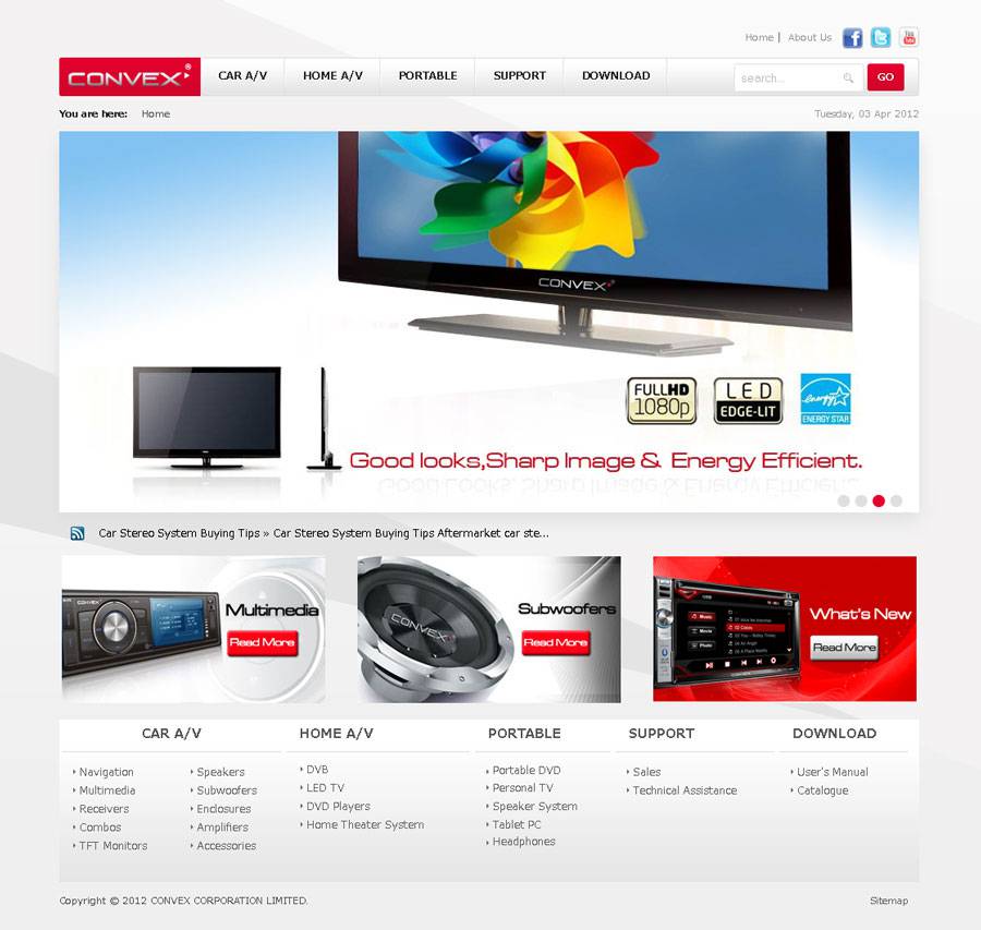 车载DVD，导航仪及家庭影院外贸企业网站设计欣赏-外贸网站建设专家新龙制作