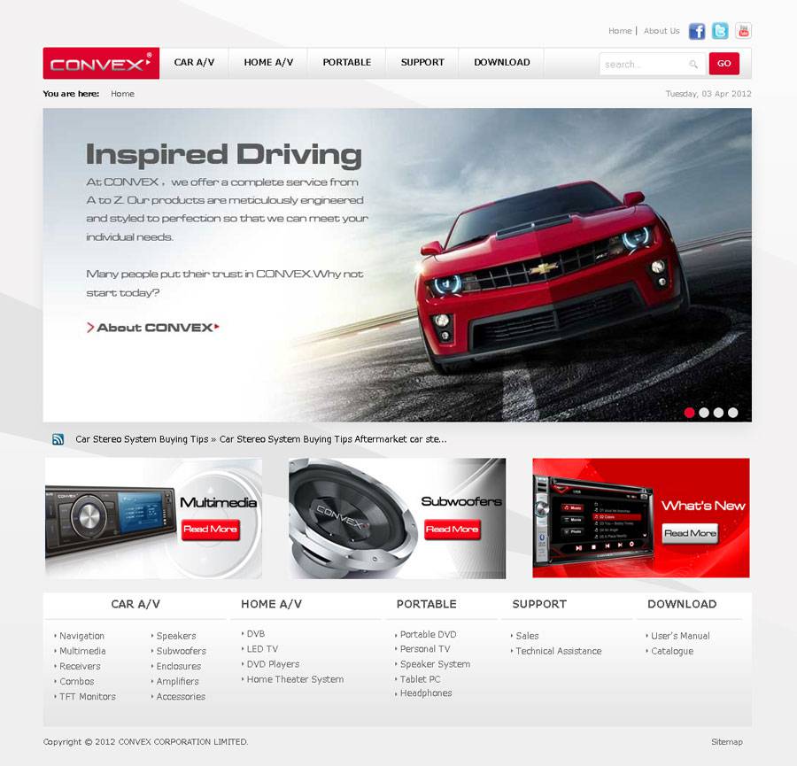车载DVD，导航仪及家庭影院外贸企业网站设计欣赏-外贸网站建设专家新龙制作