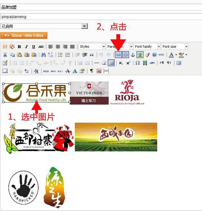 Magento教程：品牌加盟栏目下的品牌连接操作－外贸网站建设专家新龙制作