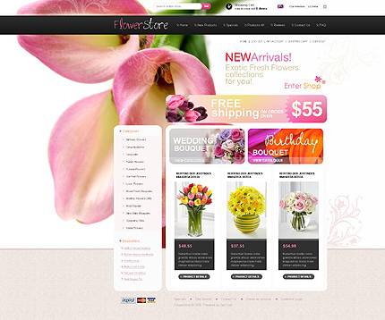 外贸网站建设欣赏-花卉植物类网页设计