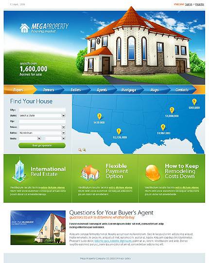 外贸网站建设欣赏-房地产旅馆类网页设计