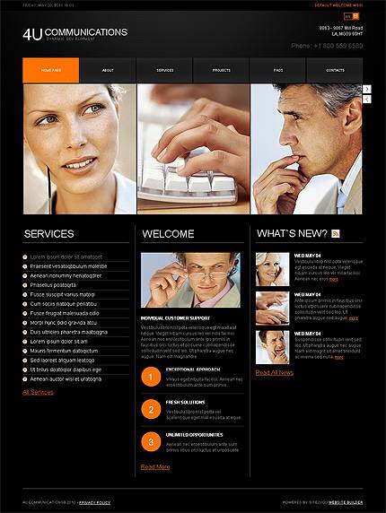 外贸网站建设欣赏-通讯类企业网页设计