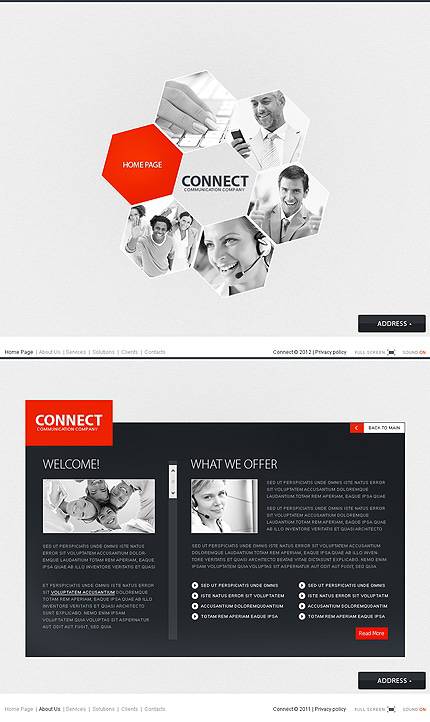 外贸网站建设欣赏-通讯类企业网页设计