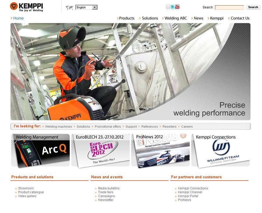 电焊机类WELDER外贸顶尖网站外观设计分析-外贸网站建设专家新龙制作