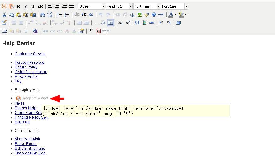 Magento教程：帮助中心模块内容添加和链接制作