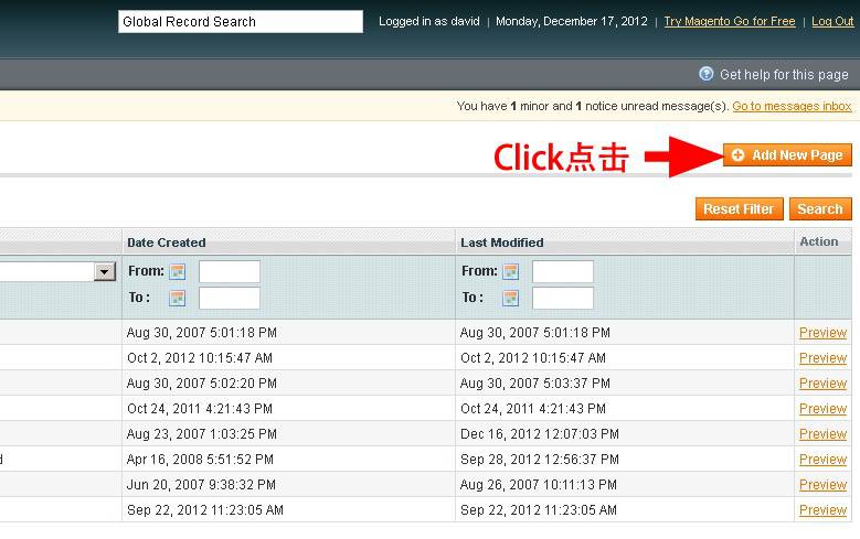 Magento教程：帮助中心模块内容添加和链接制作