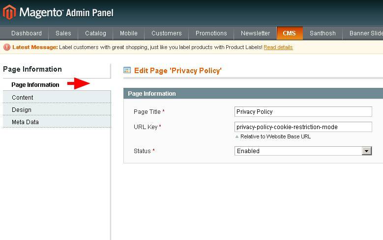 Magento教程：帮助中心模块内容添加和链接制作
