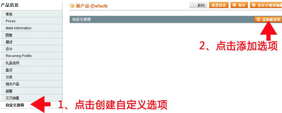 Magento教程：创建产品的自定义选项-外贸网站建设专家新龙制作