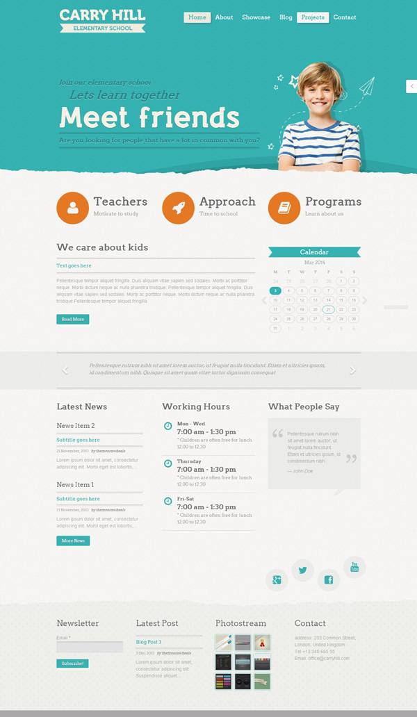 学校英文网站设计欣赏