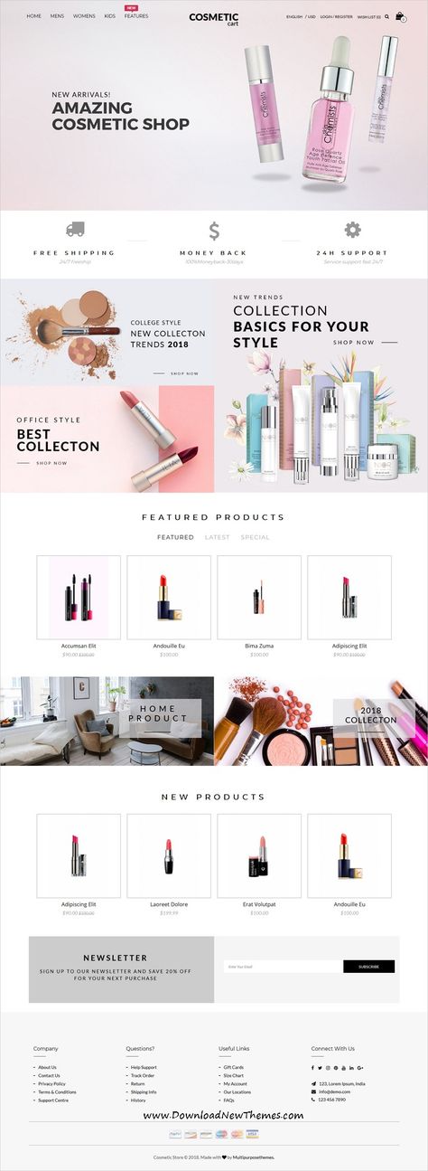 面向女性网页设计化妆品网页设计