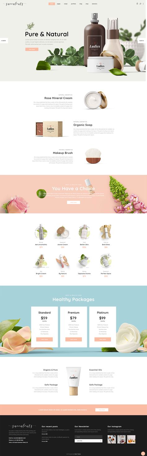 面向女性网页设计化妆品网页设计