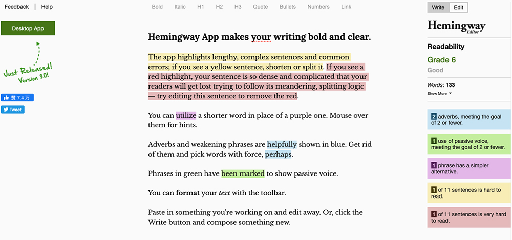 海明威英文文章编辑器使用说明